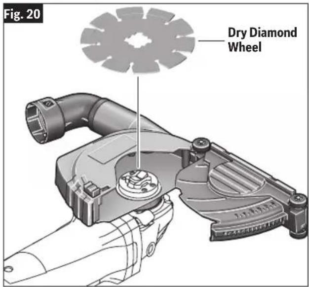 BOSCH GWX18V-13P Professional - Installing Dry Diamond Wheel - 1