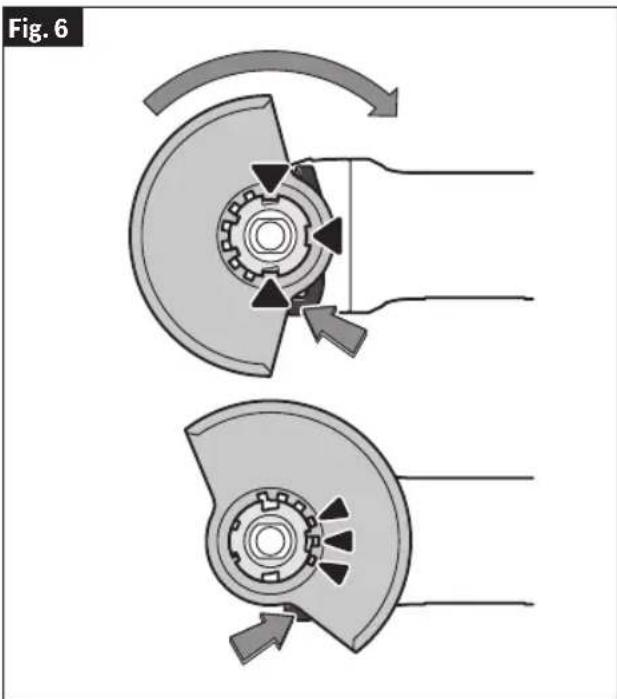 BOSCH GWX18V-13P Professional - To remove wheel guard: - 1