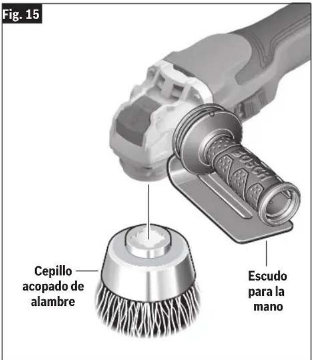 BOSCH GWX18V-13P Professional - Para instalar una rueda de alambre (Fig. 16) - 1