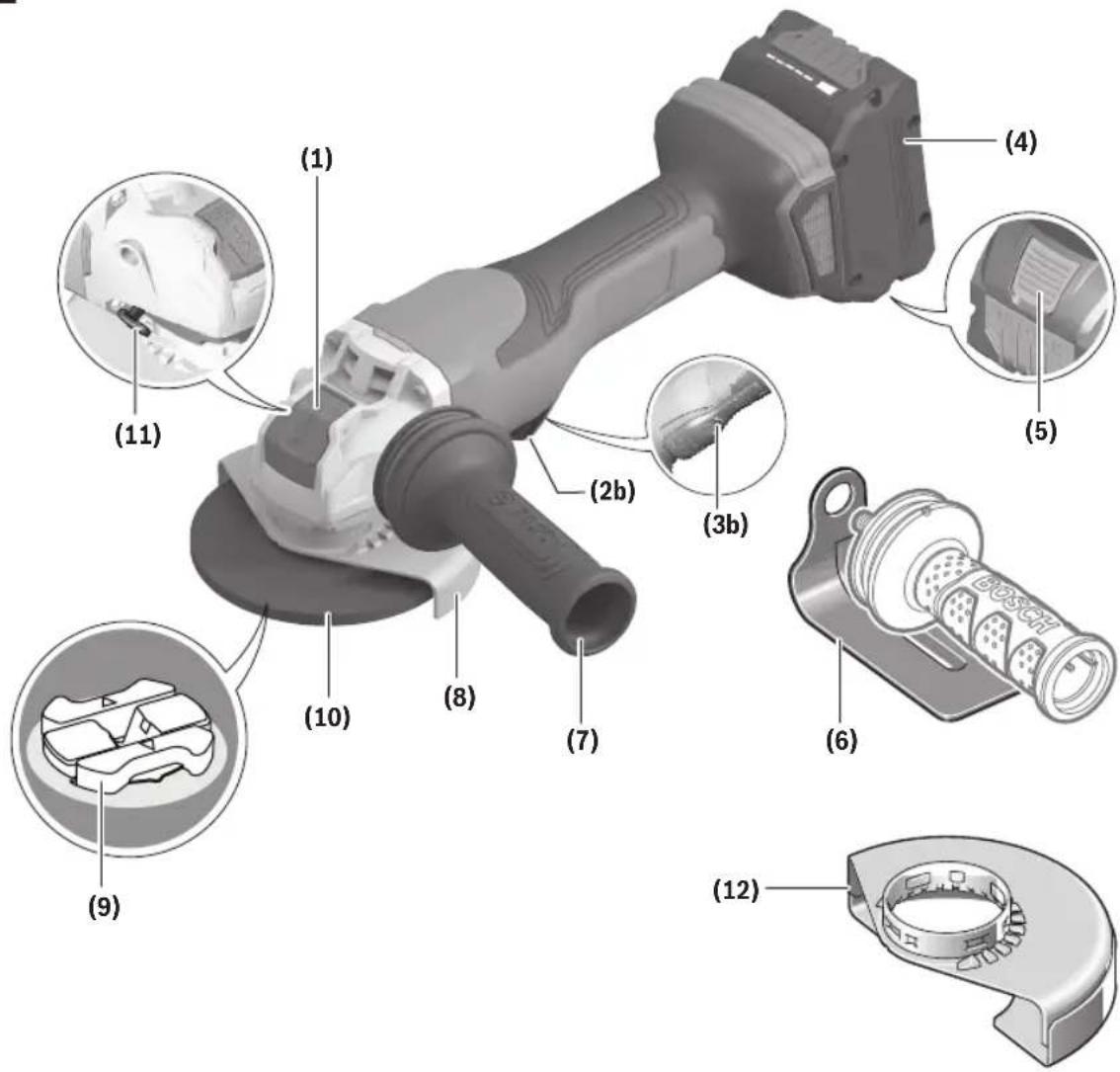 BOSCH GWX18V-13P Professional - GWX18V-13P Cordless Angle Grinder with Paddle Switch - 1