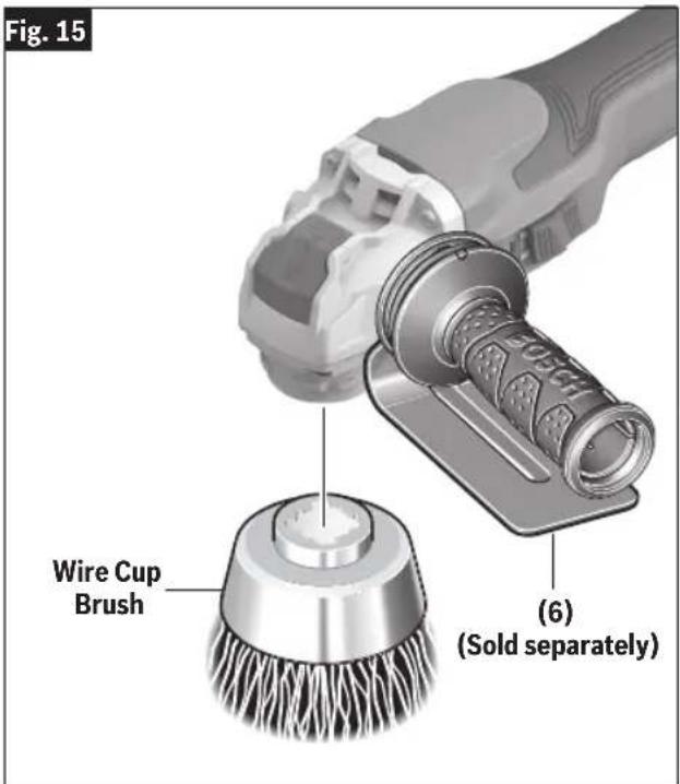 BOSCH GWX18V-13P Professional - To install wire wheel (Fig. 16) - 1