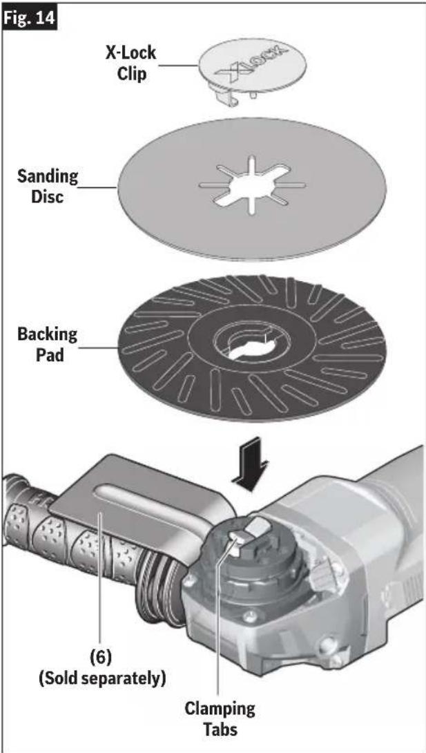 BOSCH GWX18V-13P Professional - To install backing pad and sanding disc: - 1