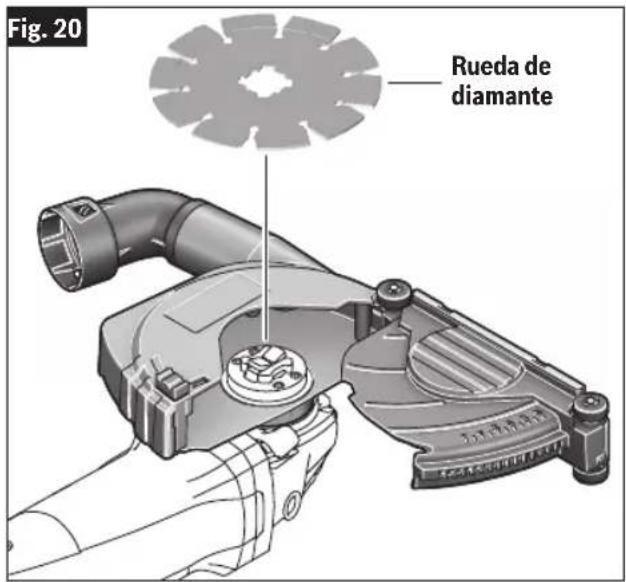 BOSCH GWX18V-13P Professional - Instalación de una rueda de diamante para cortar en seco - 1