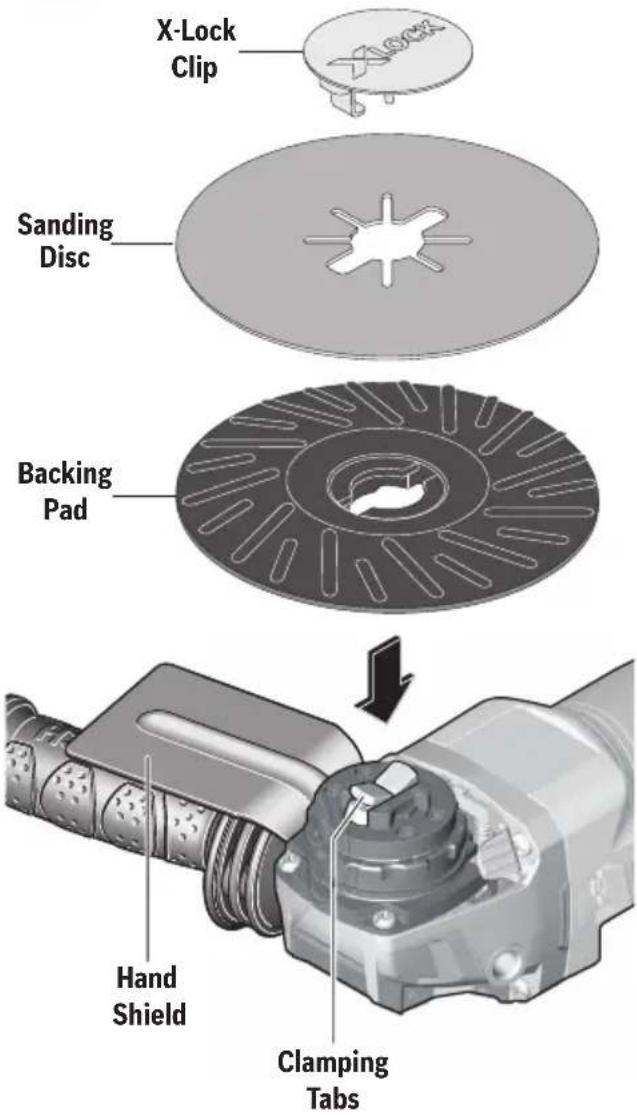 BOSCH GWX18V-13C Professional - To install backing pad and sanding disc (Fig. 13) - 1