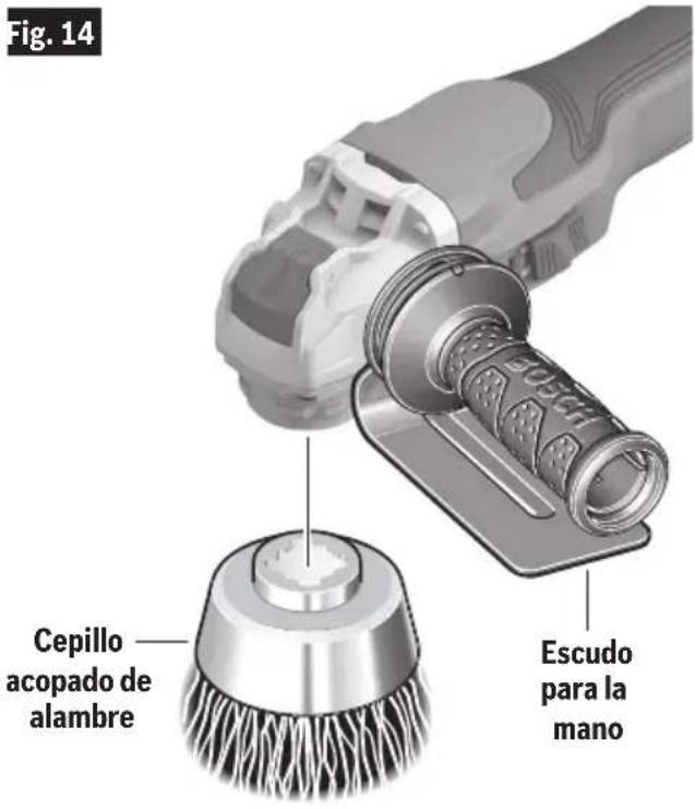 BOSCH GWX18V-13C Professional - Para instalar una rueda de alambre (Fig. 15) - 1