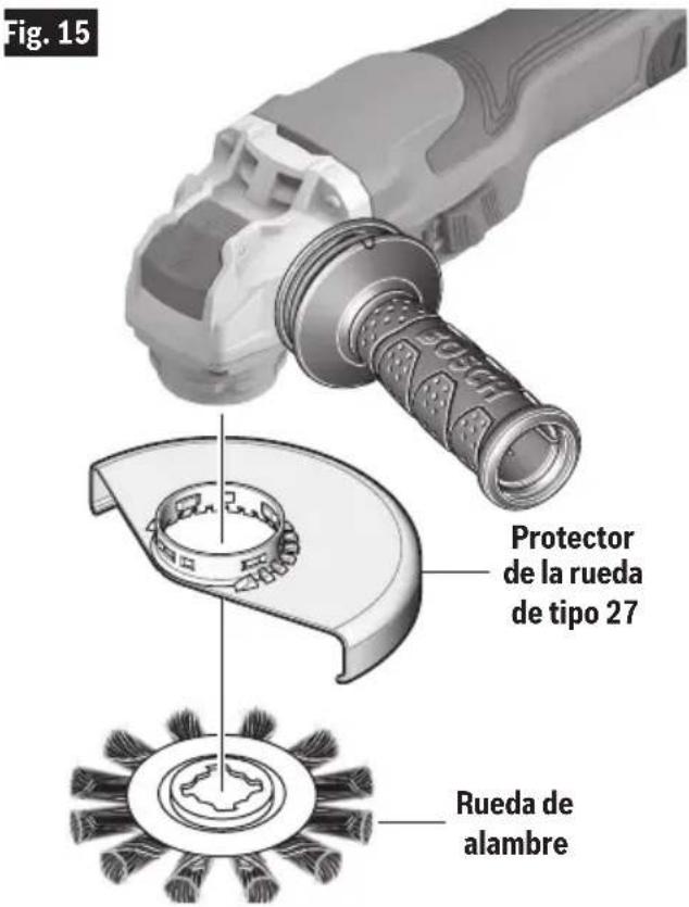 BOSCH GWX18V-13C Professional - Para instalar una rueda de alambre (Fig. 15) - 2