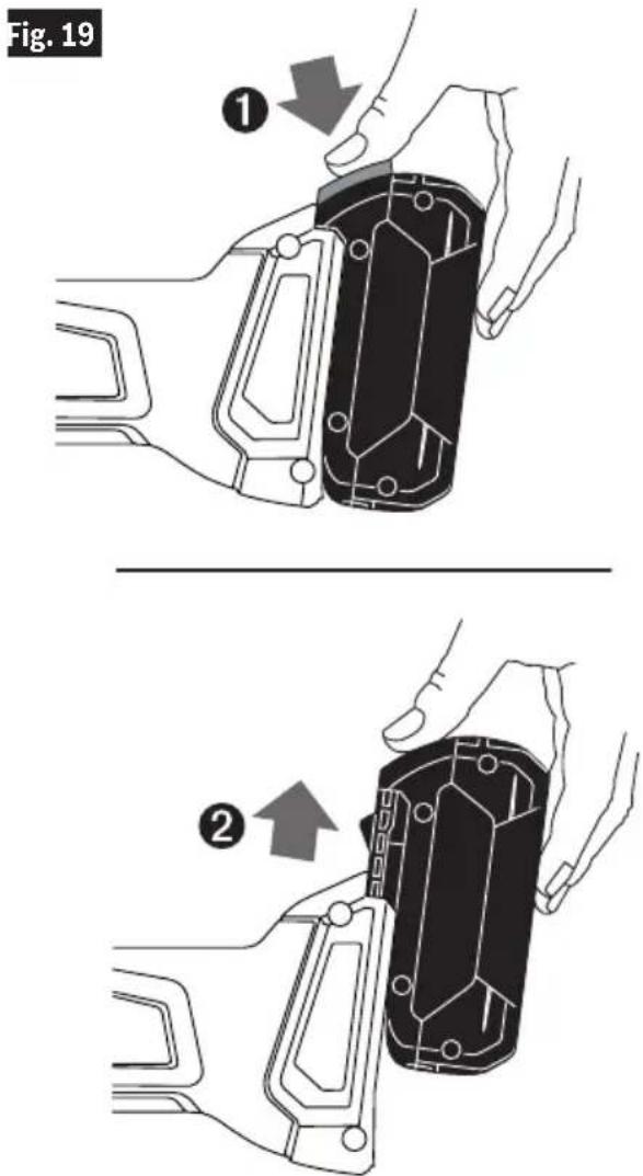 BOSCH GWX18V-13C Professional - Inserting and Releasing Battery Pack - 1