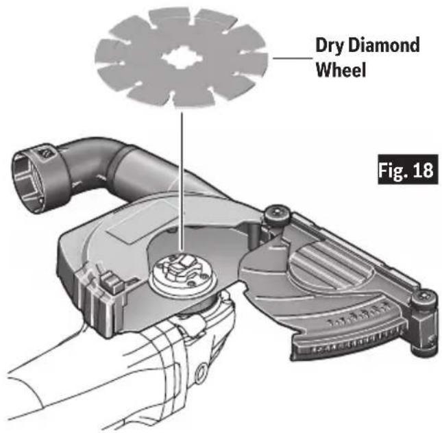 BOSCH GWX18V-13C Professional - Installing Dry Diamond Wheel - 1