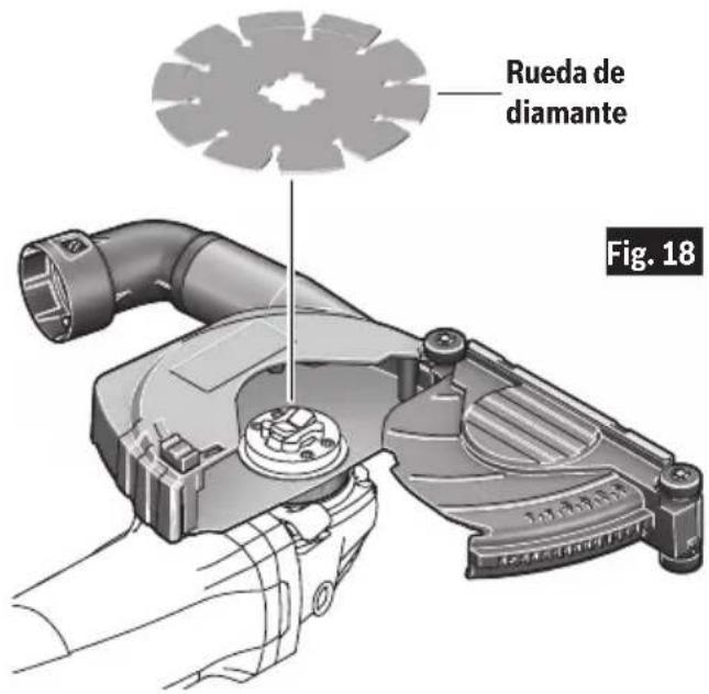 BOSCH GWX18V-13C Professional - Instalación de una rueda de diamante para cortar en seco - 1