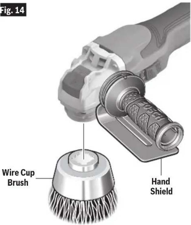 BOSCH GWX18V-13C Professional - To install wire wheel (Fig. 15) - 1