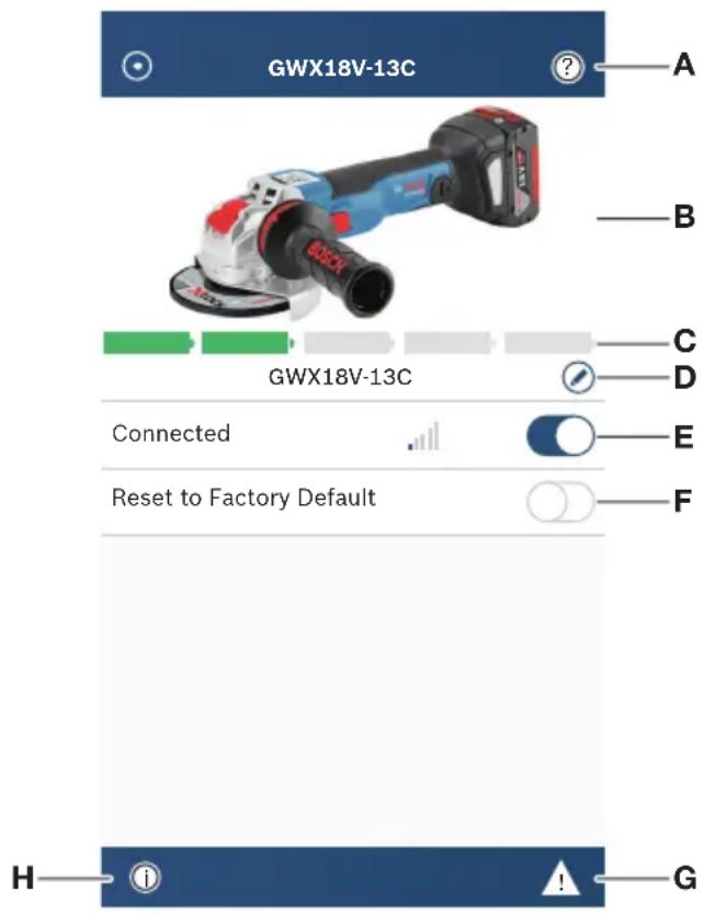 BOSCH GWX18V-13C Professional - Utilización de la aplicación "Bosch toolbox" - 1