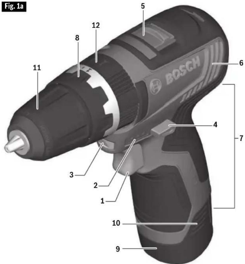 BOSCH GSB12V-300 Professional - Taladro de percusión sin cordón GSB12V-300 - 1