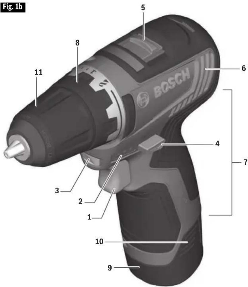 BOSCH GSB12V-300 Professional - Perceuse/visseuse sans fil GSR12V-300 - 1