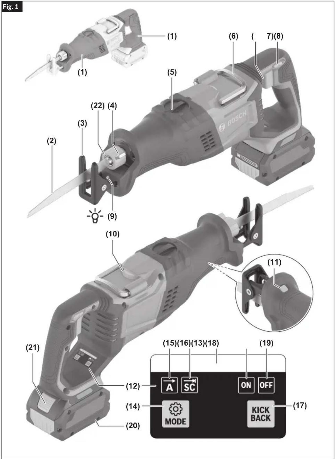 BOSCH GSA 18V-126 Professional - Símbolos - 5