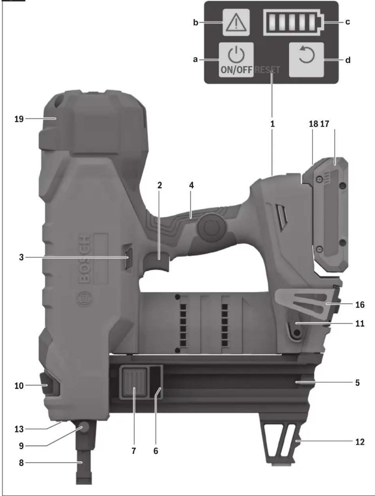 BOSCH GNB 18V-12 Professional - Familiarización con su clavadora para concreto GNB18V-12 - 1