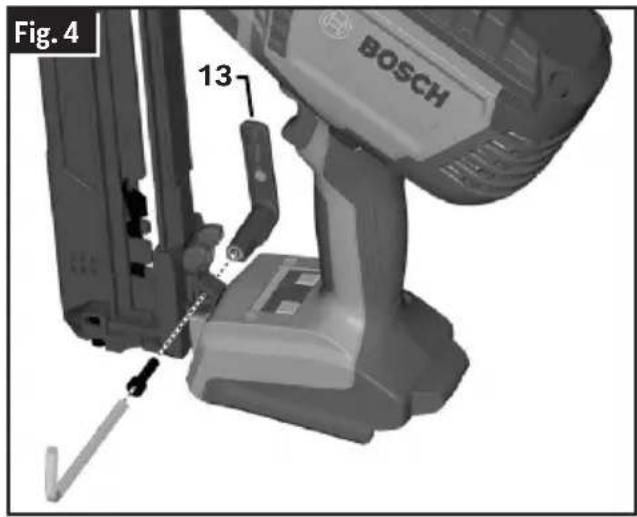 BOSCH GNH 18V-15MA Professional - Desinstalación del gancho utilitario - 1