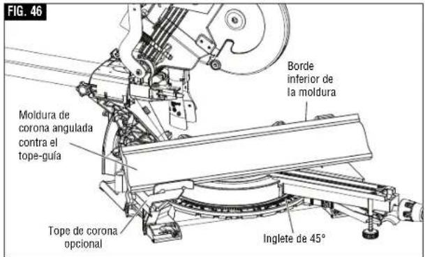BOSCH CM8S Professional - ▶ Corte de moldura de corona angulada con la mesa y el tope-guía - 1