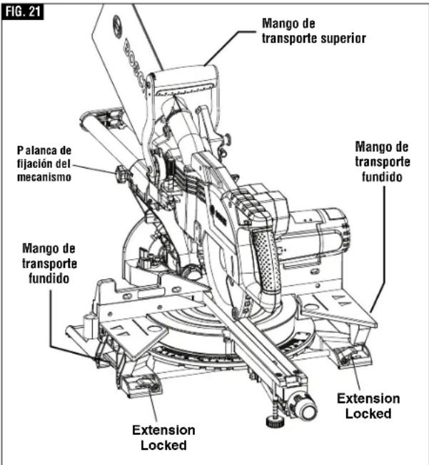 BOSCH CM8S Professional - ▼ LEVANTE LA SIERRA POR EL MANGO DE TRANSPORTE SUPERIOR - 1