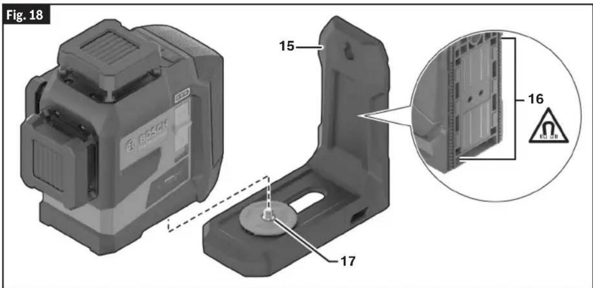 BOSCH GLL 300-42 G Professional - Working with the Magnetic Mount LB 10 (Optional Accessory) - 1
