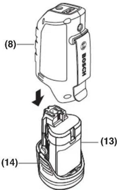 BOSCH GHH 12V-20 Professional - INSERTING AND RELEASING BATTERY PACK - 1
