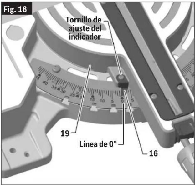 BOSCH GCM18V-07S Professional - Ajuste del indicador de la escala de ingletes - 1