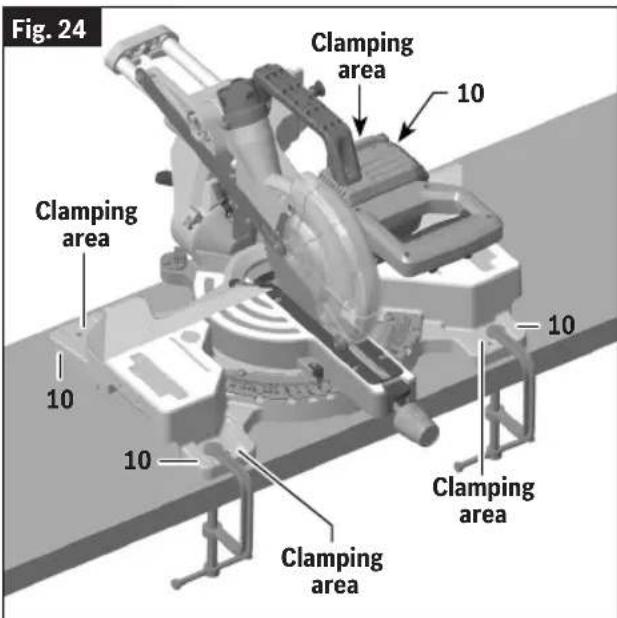 BOSCH GCM18V-07S Professional - Temporary Mounting Using Clamps - 1