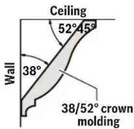 BOSCH GCM18V-07S Professional - Miter and Bevel Settings for Standard Crown Molding Cuts (With Molding Flat on Table) - 3