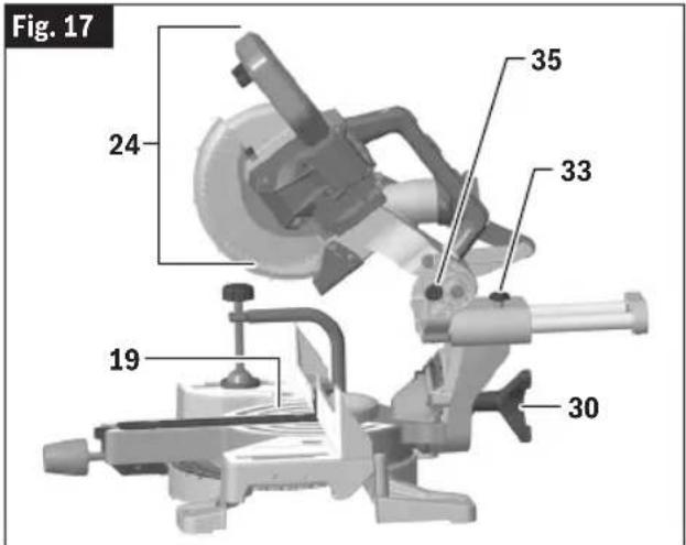 BOSCH GCM18V-07S Professional - Vérification du réglage de la butée de biseau à 0° - 1