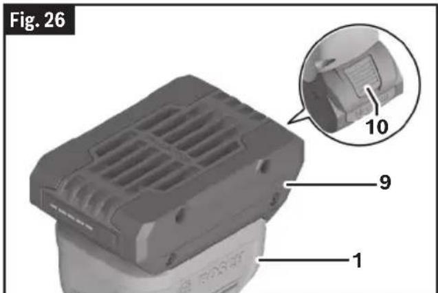 BOSCH GKF 18V-25 Professional - To Remove the Battery Pack - 1