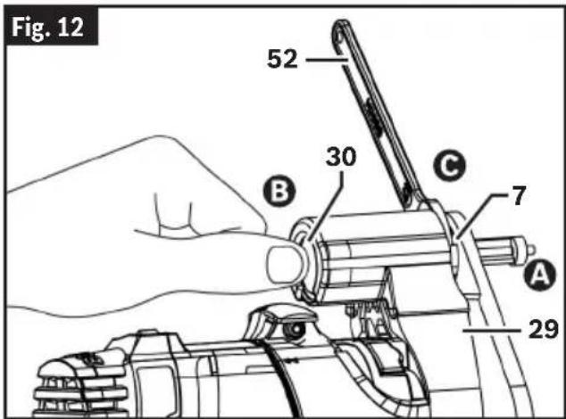 BOSCH GKF 18V-25 Professional - Installing the Bit to the Offset Base (Fig. 12) - 1