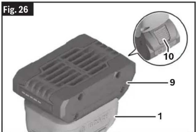 BOSCH GKF 18V-25 Professional - Para desinstalar el paquete de batería - 1