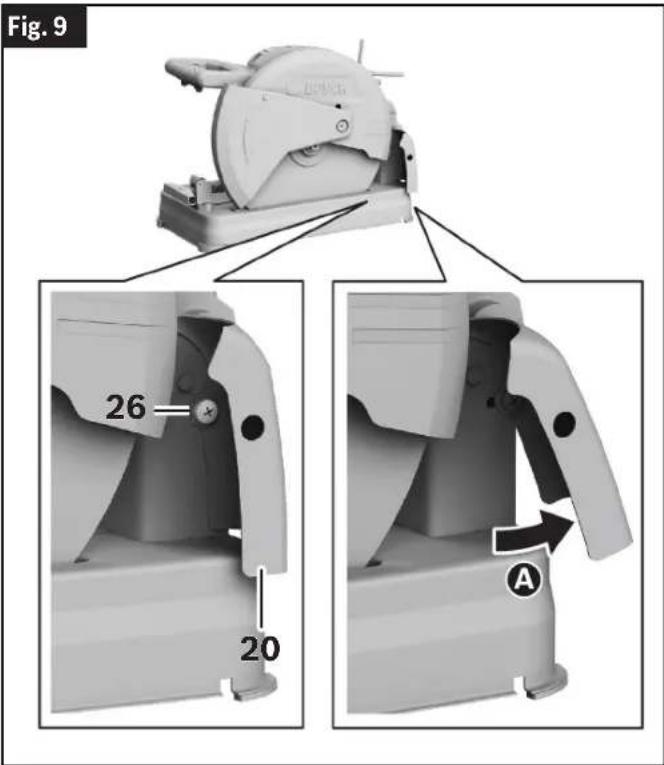 BOSCH GCO15-14 Professional - Ajuste del protector antichispas - 1