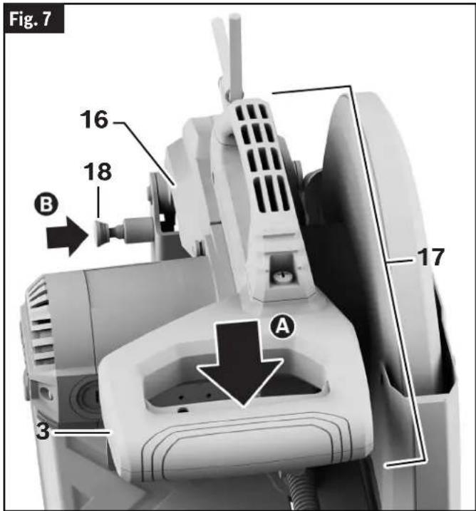 BOSCH GCO15-14 Professional - Pour engager le goujon de verrouillage de l'ensemble de tête - 1