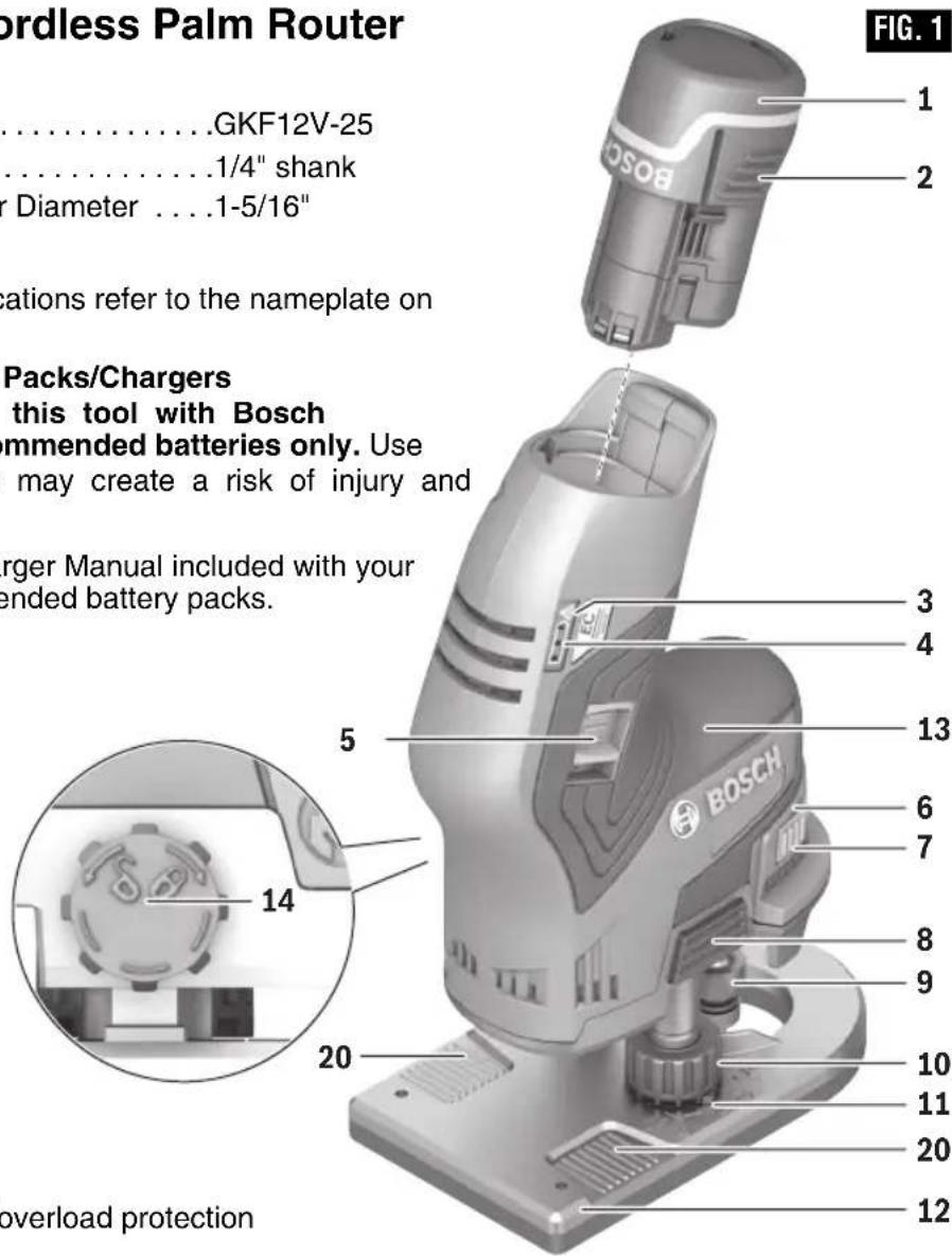 BOSCH GKF 12V-25 Professional - WARNING - 1