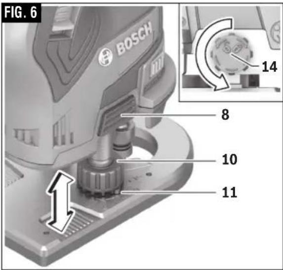 BOSCH GKF 12V-25 Professional - RÉGLAGE DE LA PROFONDEUR DE COUPE - 1