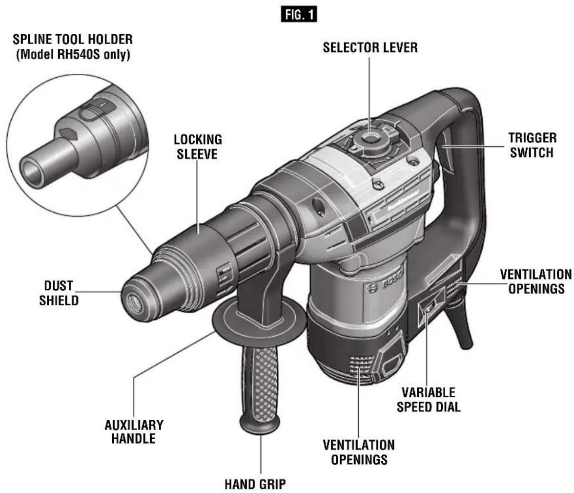 BOSCH RH540M Professional - WARNING - 1