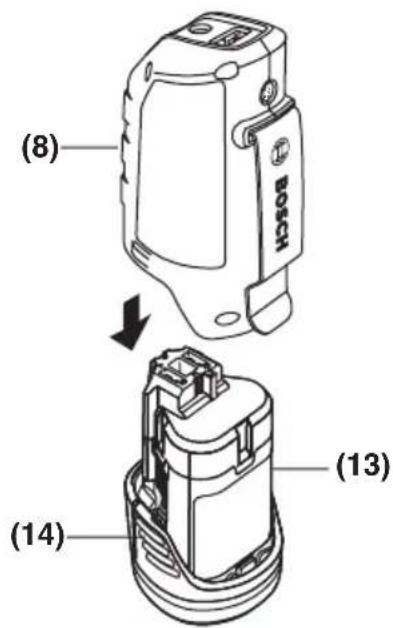 BOSCH GHV 12V-20 Professional - INSERTING AND RELEASING BATTERY PACK - 1