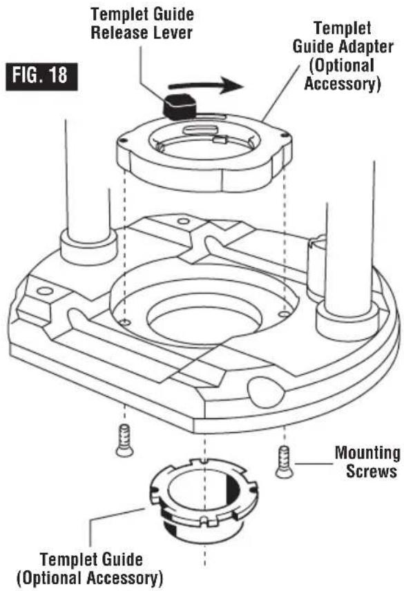 BOSCH MRF23EVS Professional - INSTALLING TEMPLET GUIDE ADAPTER (Optional Accessory) - 1