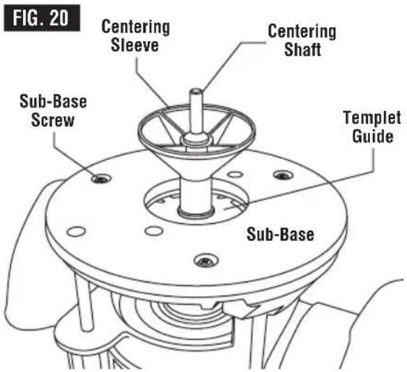 BOSCH MRF23EVS Professional - CENTERING THE SUB-BASE OR TEMPLET GUIDES - 2