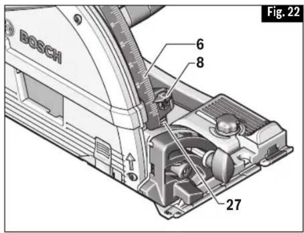 BOSCH GKT 13-225 Professional - ▶ Depth adjustment - 3