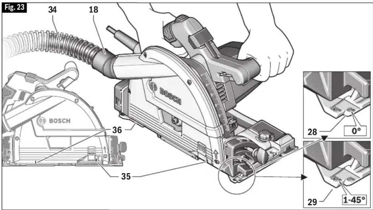 BOSCH GKT 13-225 Professional - ▼ EXTRACTION DE POUSSIÈRE - 1