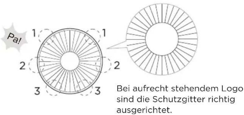 MIDEA FS40-23MR - Vorderes Schutzgitter installieren - 2