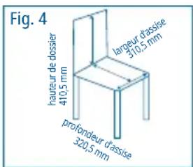 Fig. 4 hauteur de dossier 410,5 mm largeur d'assise 310,5 mm profondeur d'assise 320,5 mm