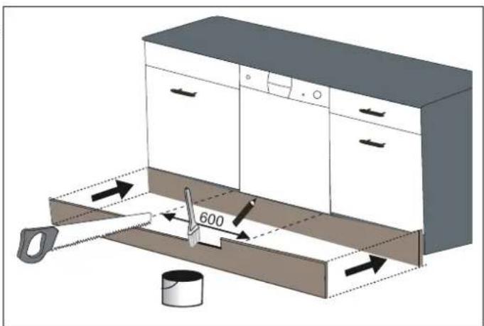 BERTAZZONI DW60S3IBPSV - INSTALLAZIONE DELLA LAVASTOVIGLIE NEL MOBILEFISSAGGIO DELLO ZOCCOLO - 2