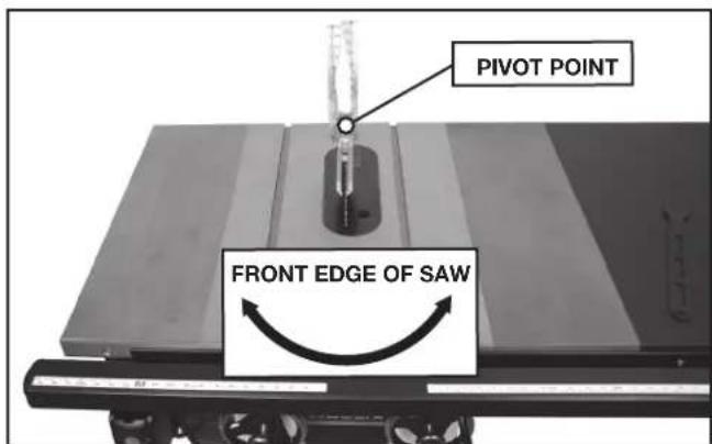 DELTA UNISAW 36‑L536 - ADJUSTING MITER SLOT PARALLEL TO BLADE - 1
