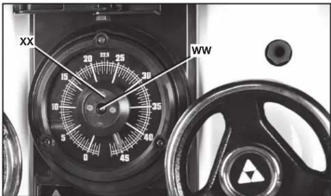 DELTA UNISAW 36‑L352 - ADJUSTING BLADE TILT SCALE - 3