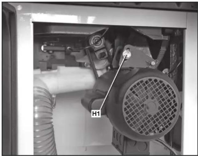 DELTA UNISAW 36‑L352 - ADJUSTING BELT TENSION - 1