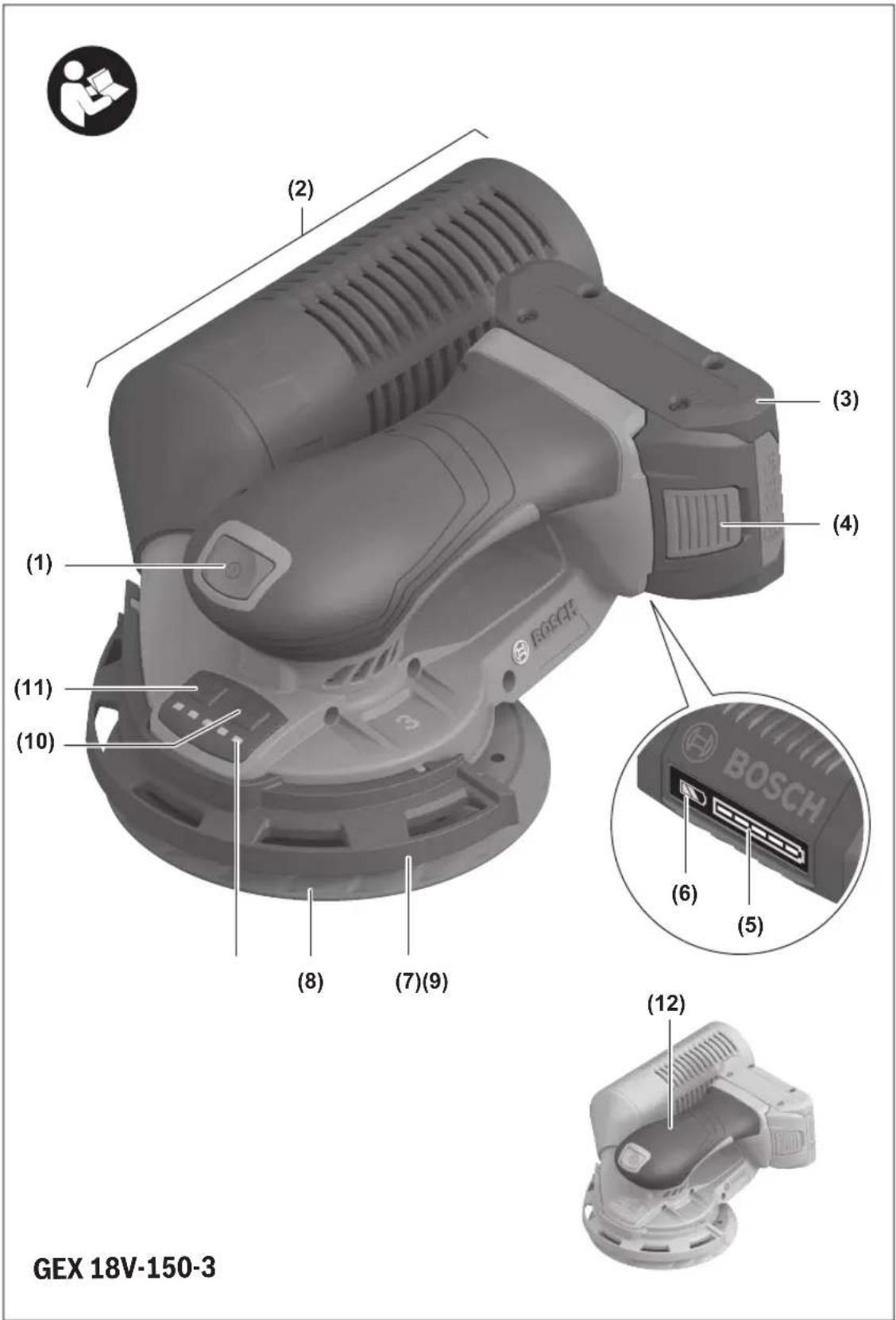 BOSCH GEX 18V-150-3 Professional - 1