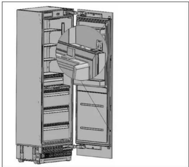 BERTAZZONI RLD603UFPNS - HET BOVENSTE DEEL VAN HET AANGEPASTE DEURPANEEL MET BOUTEN UITLIJNEN - 3