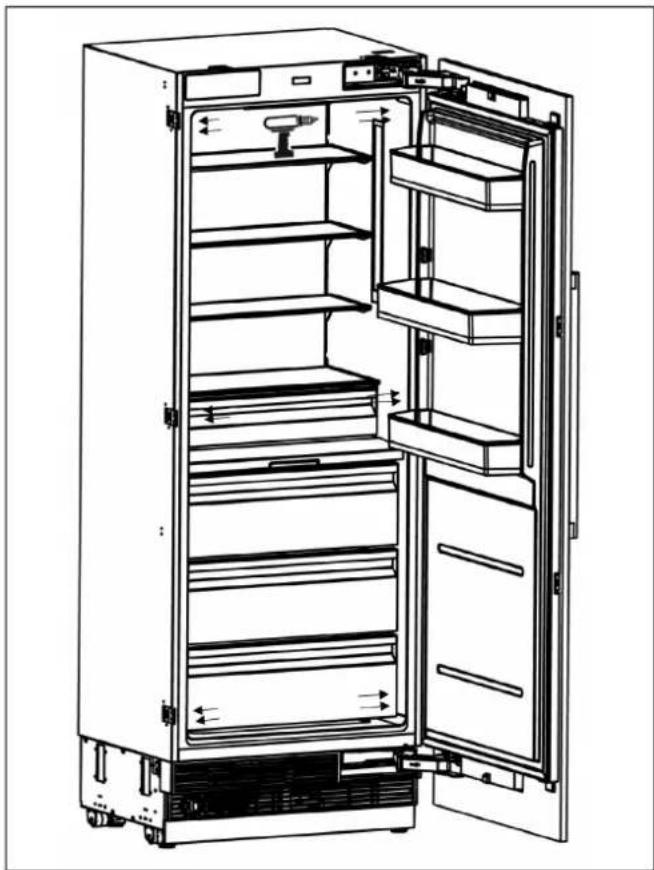 BERTAZZONI RLD603UFPNS - INSTALLING THE CONNECTION BRACKETS ON THE REFRIGERATOR'S SIDE WALLS - 2